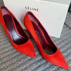 CELINE Red Suede Pumps. Retails for $620 size 39